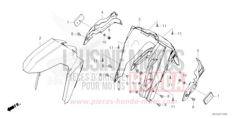 AILE AVANT de Africa Twin DCT GRAND PRIX RED (R380B) 2022